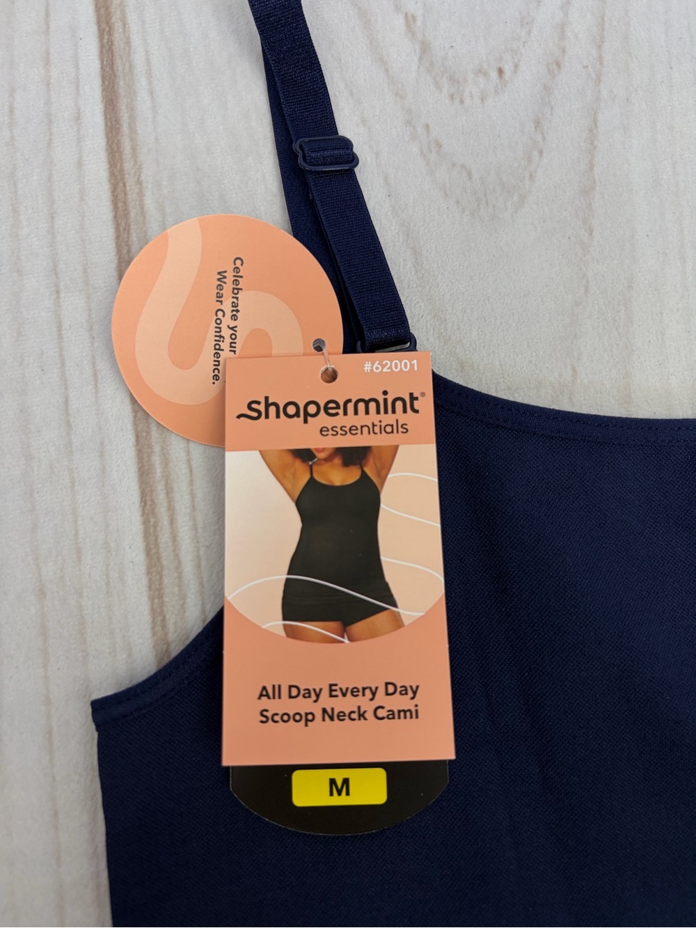 NWT Shapermint All Day Every Day Scoop Neck Cami Navy Sz M - Picture 5 of 16